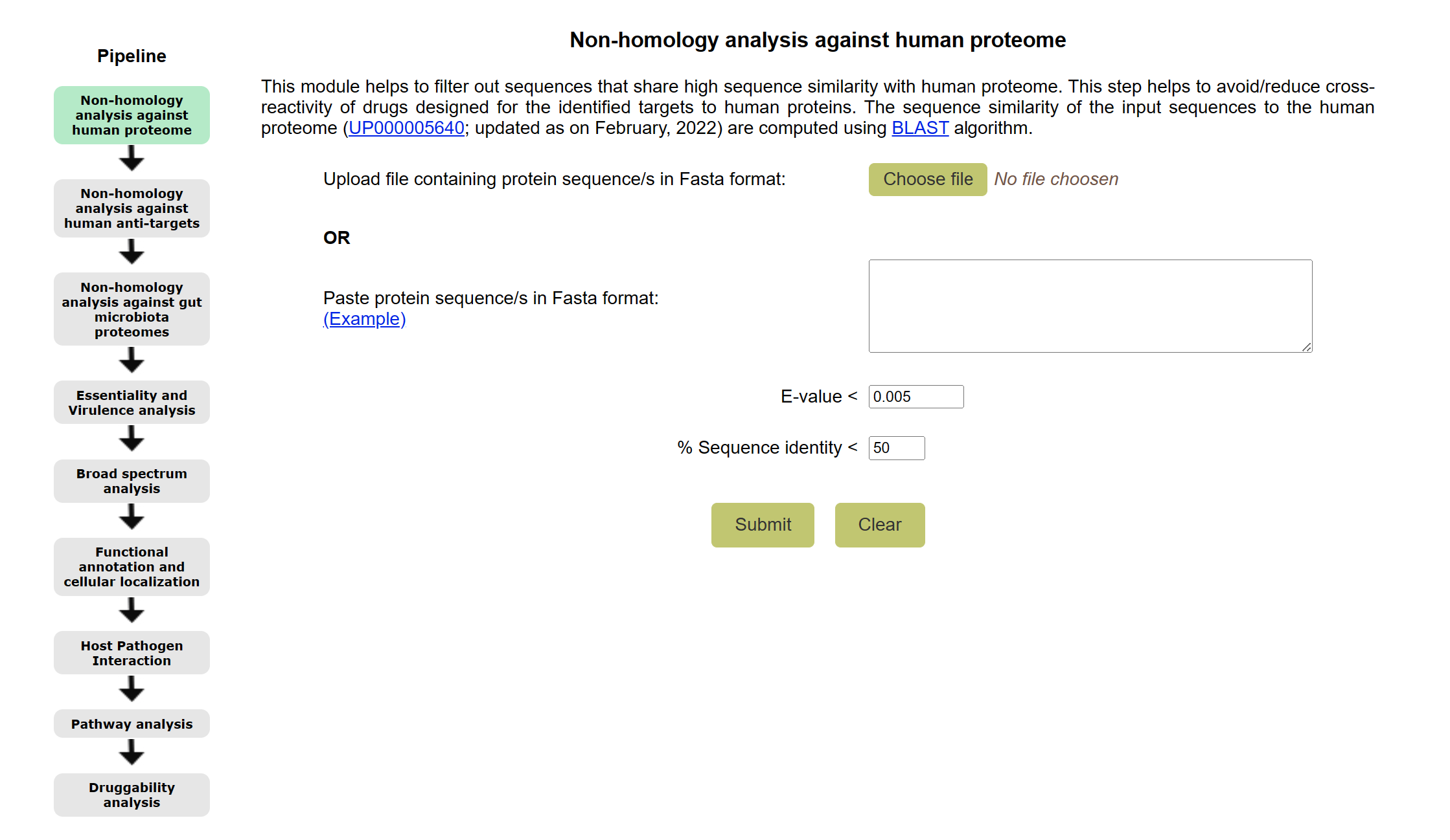 Select modules in pipeline